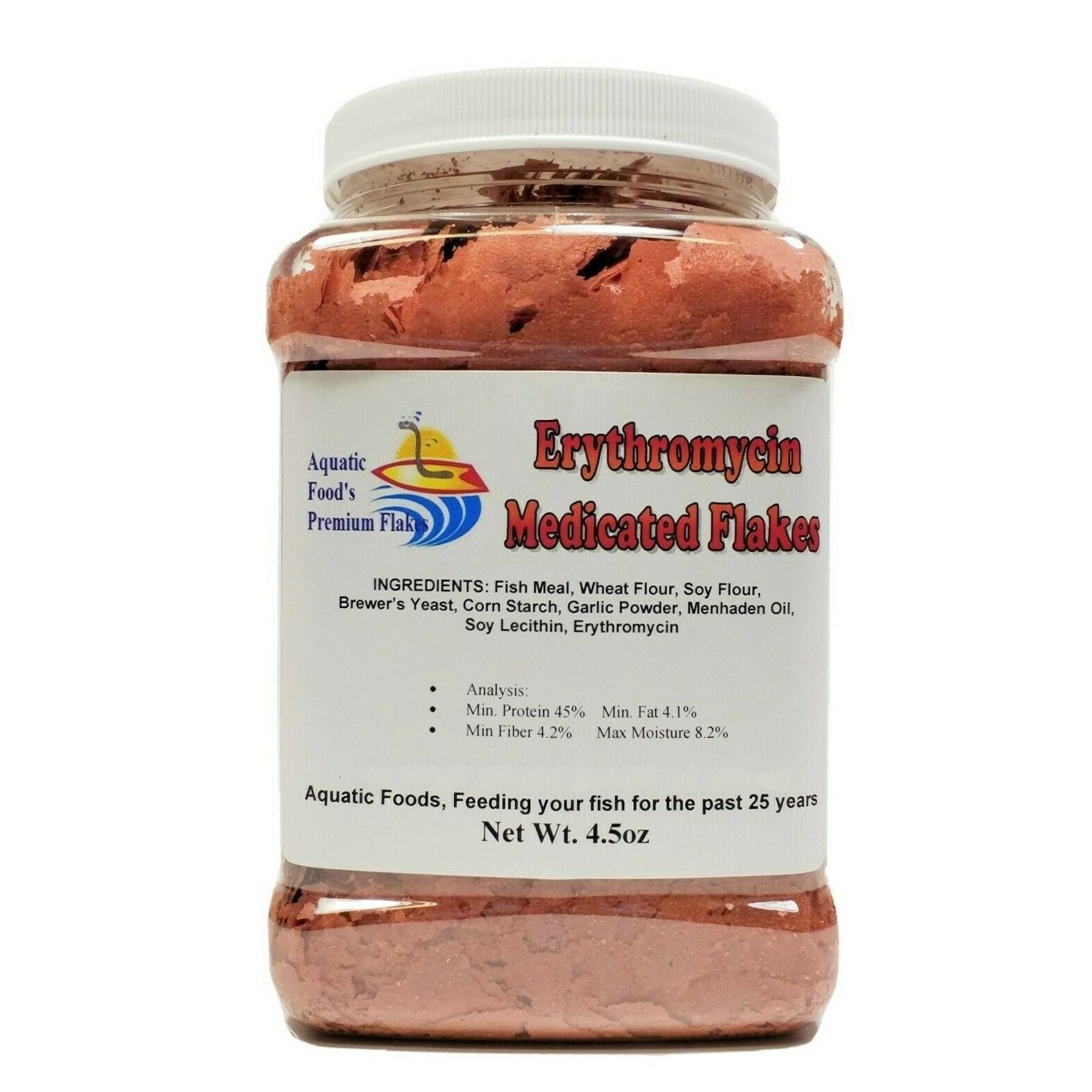 Erythromycin Medicated Fish Flakes, Free 12-Type Pellets included
